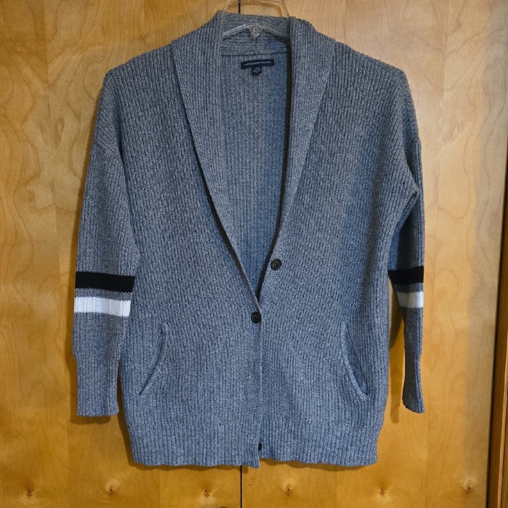 American Eagle Outfitters Gray Knit Cardigan Sweater